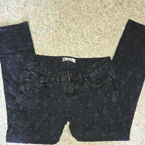 Free People Black Skinny Jeans with Textured Design